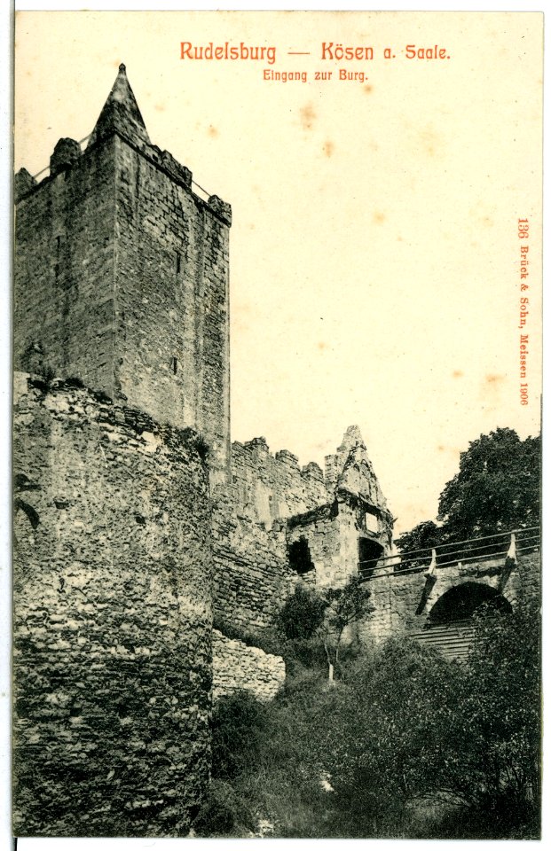 07136-Rudelsburg-1906-Eingang zur Burg-Brück & Sohn Kunstverlag