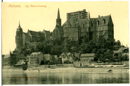06426-Meißen-1905-Blick von der Elbe auf die Albrechtsburg-Brück & Sohn Kunstverlag