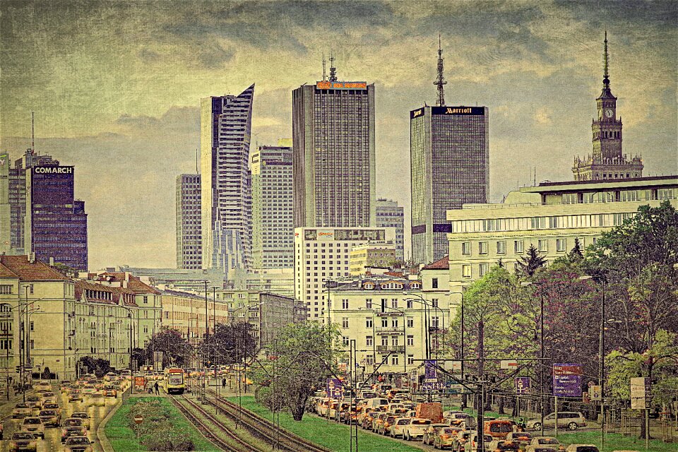Skyscrapers office building palace of culture
