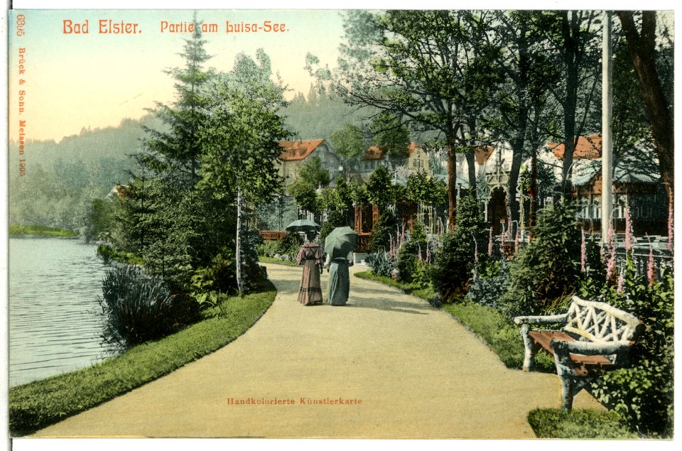 06395-Bad Elster-1905-Spaziergang am Luisasee-Brück & Sohn Kunstverlag