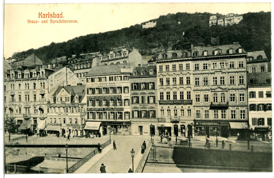 06938-Karlsbad-1906-Kreuz- und Sprudelstraße-Brück & Sohn Kunstverlag