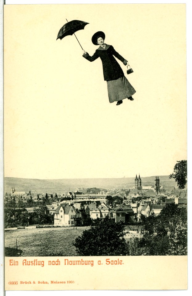 06666-Naumburg-1905-Blick auf Naumburg - Fliegende Frau-Brück & Sohn Kunstverlag