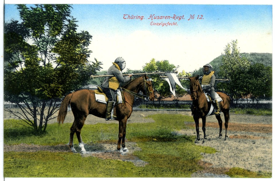 07630-Torgau-1906-Thüringisches Husaren-Regiment Nr. 12 - Einzelgefecht-Brück & Sohn Kunstverlag