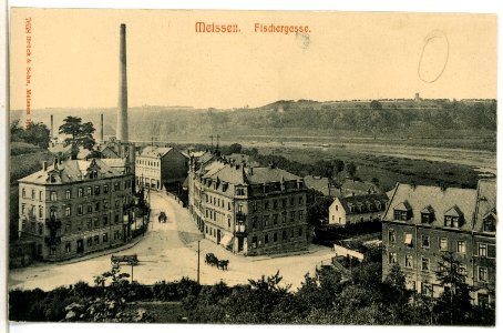 07658-Meißen-1906-Fischergasse und Leipziger Straße-Brück & Sohn Kunstverlag