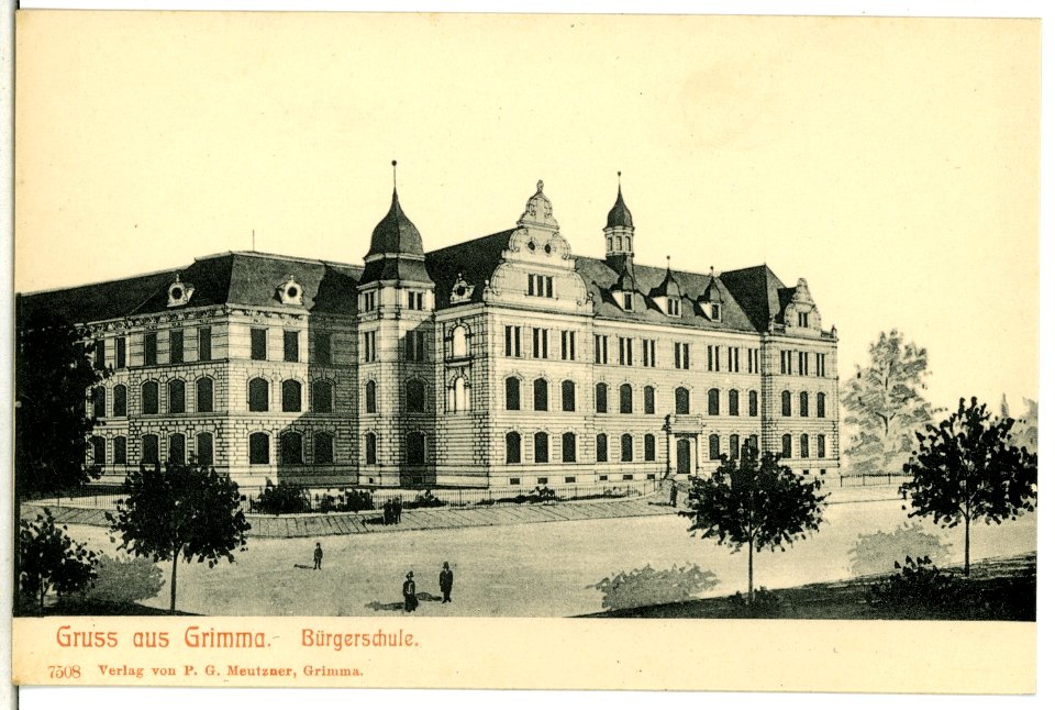 07508-Grimma-1906-Bürgerschule-Brück & Sohn Kunstverlag