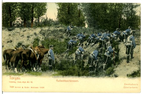 07629-Torgau-1906-Thüringisches Husaren-Regiment Nr. 12 - Gefechtsschießen-Brück & Sohn Kunstverlag