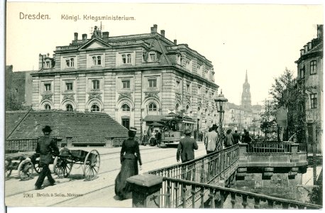 07064-Dresden-1906-Königliches Kriegsministerium und Straßenbahn-Brück & Sohn Kunstverlag