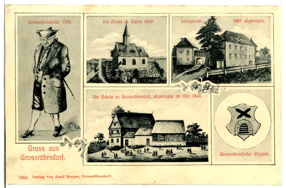 07852-Großröhrsdorf-1906-verschiedene Ortsansichten-Brück & Sohn Kunstverlag