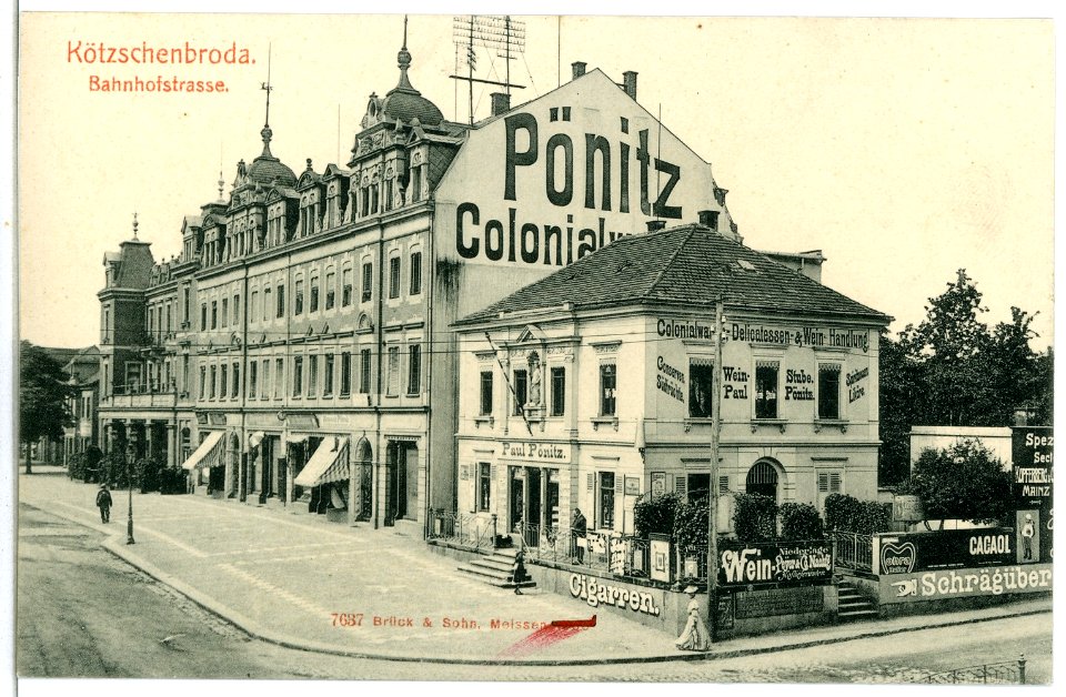 07637-Kötzschenbroda-1906-Bahnhofstraße-Brück & Sohn Kunstverlag