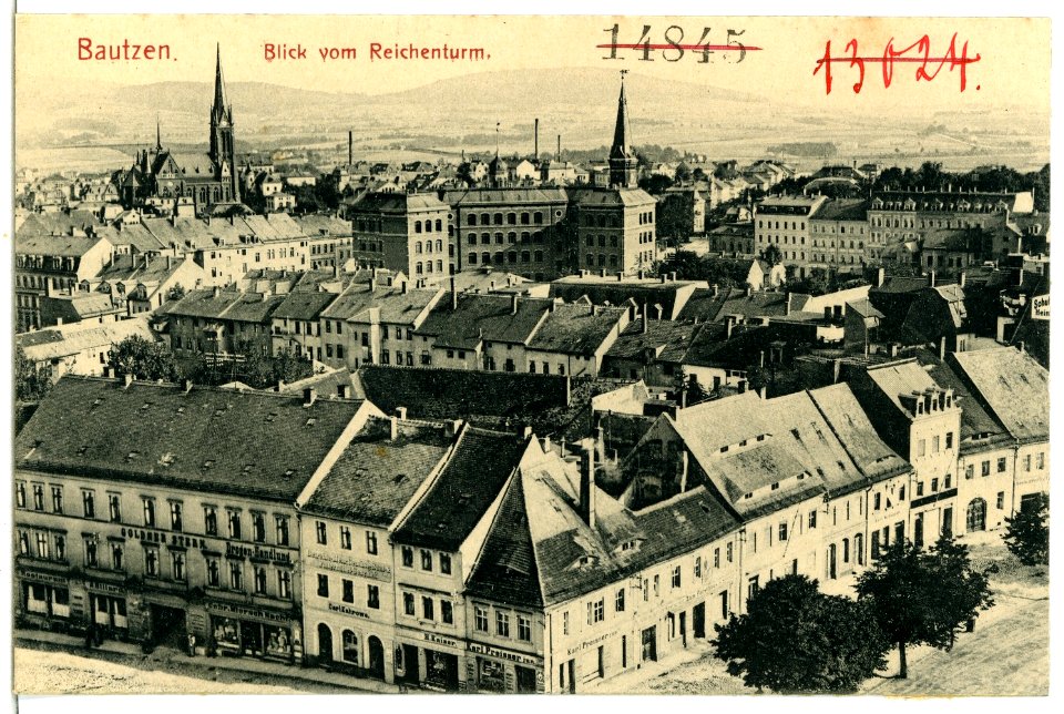 06983-Bautzen-1906-Blick auf die Stadt vom Reichenturm-Brück & Sohn Kunstverlag