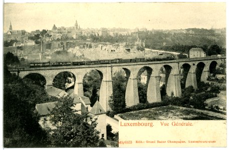 06573-Luxemburg-1905-Vue Generale mit Eisenbahn-Brück & Sohn Kunstverlag