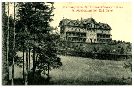 07014-Mühlhausen-1906-bei Bad Elster, Genesungsheim des OKK Plauen-Brück & Sohn Kunstverlag