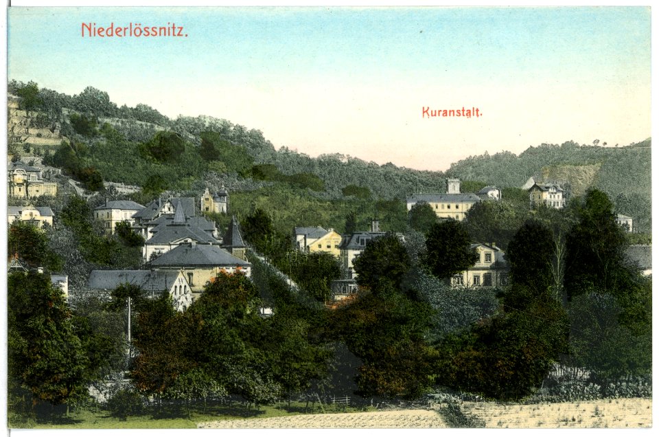 06912-Kötzschenbroda-1906-Niederlößnitz mit Kuranstalt-Brück & Sohn Kunstverlag