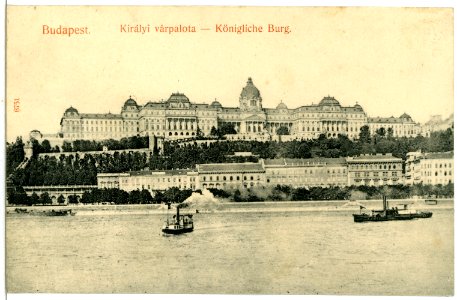 06751-Budapest-1905-Königliche Burg, Donau mit Schiffen-Brück & Sohn Kunstverlag