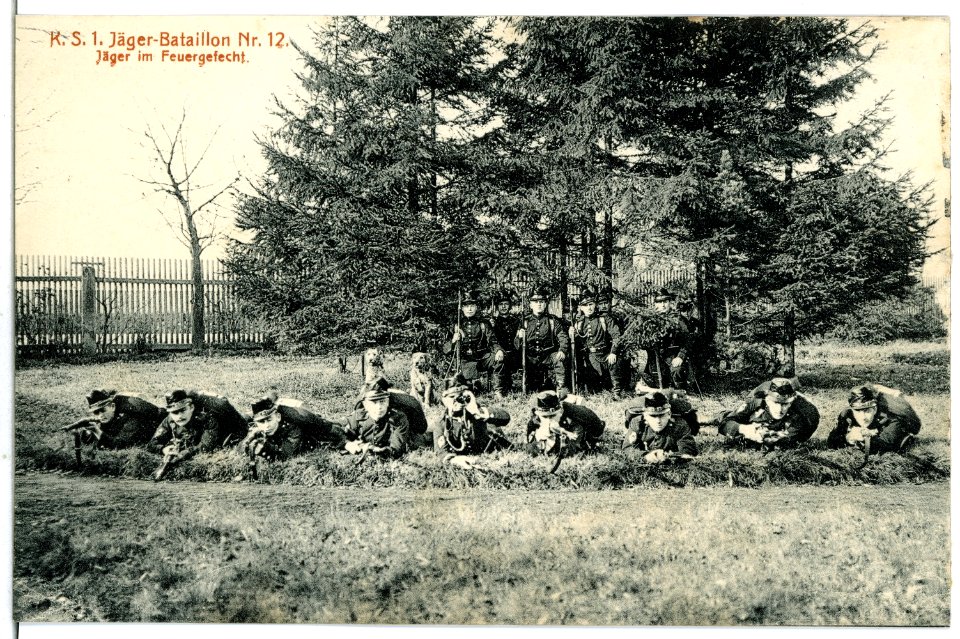 07093-Freiberg-1906-Jäger im Gefecht-Brück & Sohn Kunstverlag