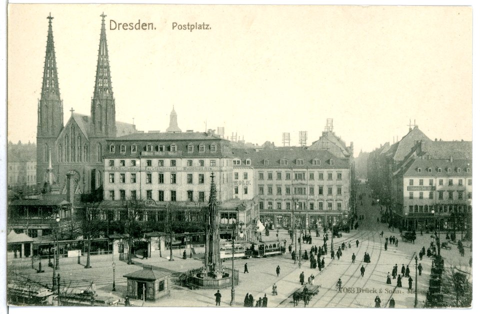 07063-Dresden-1906-Postplatz-Brück & Sohn Kunstverlag