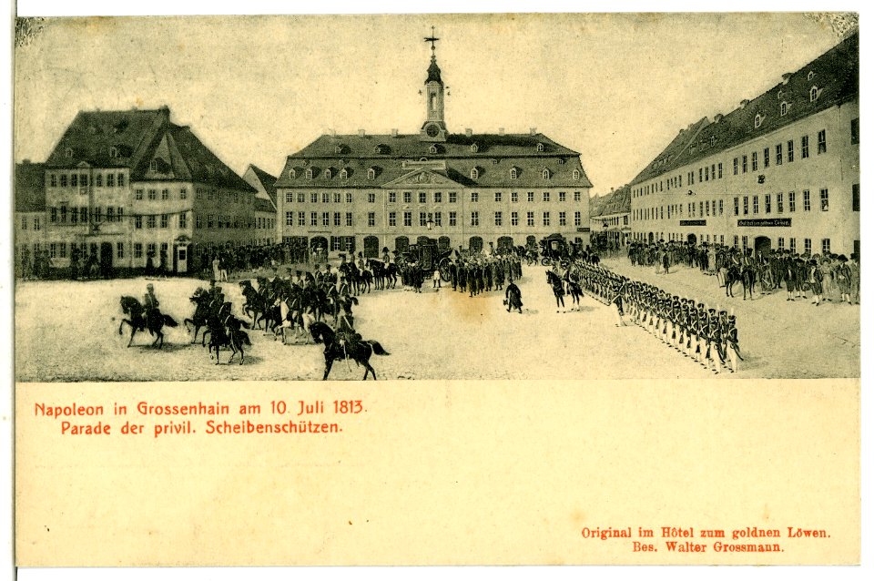 07051-Großenhain-1906-Napoleon in Großenhain 1813, Parade der Scheibenschützen-Brück & Sohn Kunstverlag