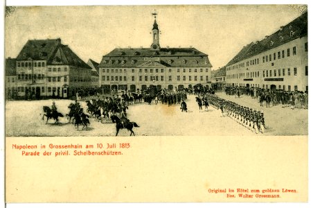 07051-Großenhain-1906-Napoleon in Großenhain 1813, Parade der Scheibenschützen-Brück & Sohn Kunstverlag