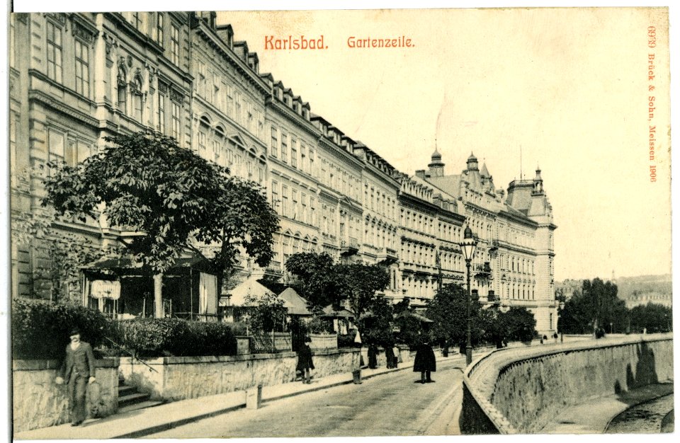 06939-Karlsbad-1906-Gartenzeile-Brück & Sohn Kunstverlag