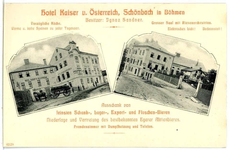 06579-Schönbach in Böhmen-1905-Hotel Kaiser von Österreich-Brück & Sohn Kunstverlag