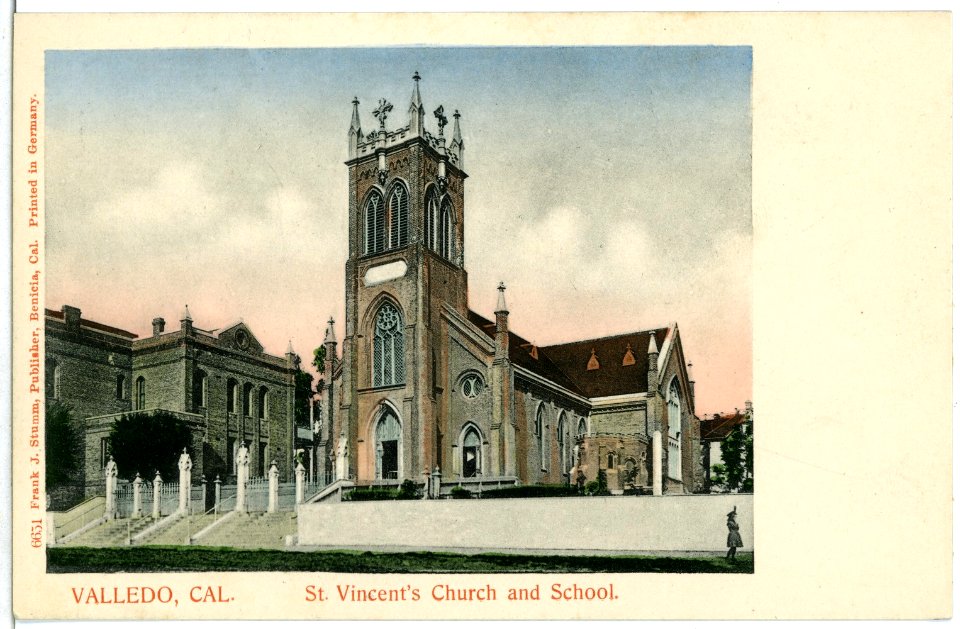06651-Valledo-1905-St. Vincents Church and School-Brück & Sohn Kunstverlag