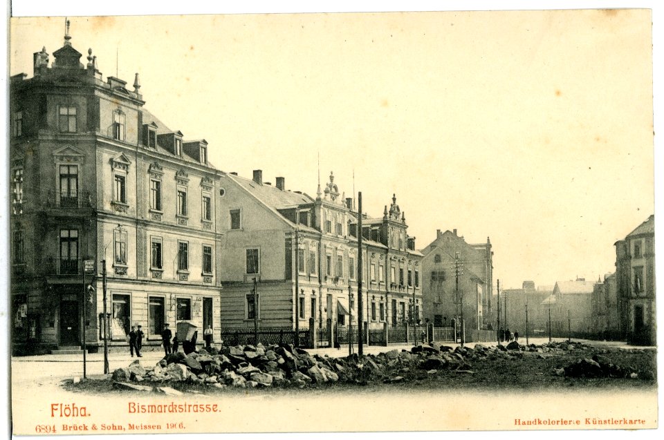 06894-Flöha-1906-Bismarckstraße-Brück & Sohn Kunstverlag