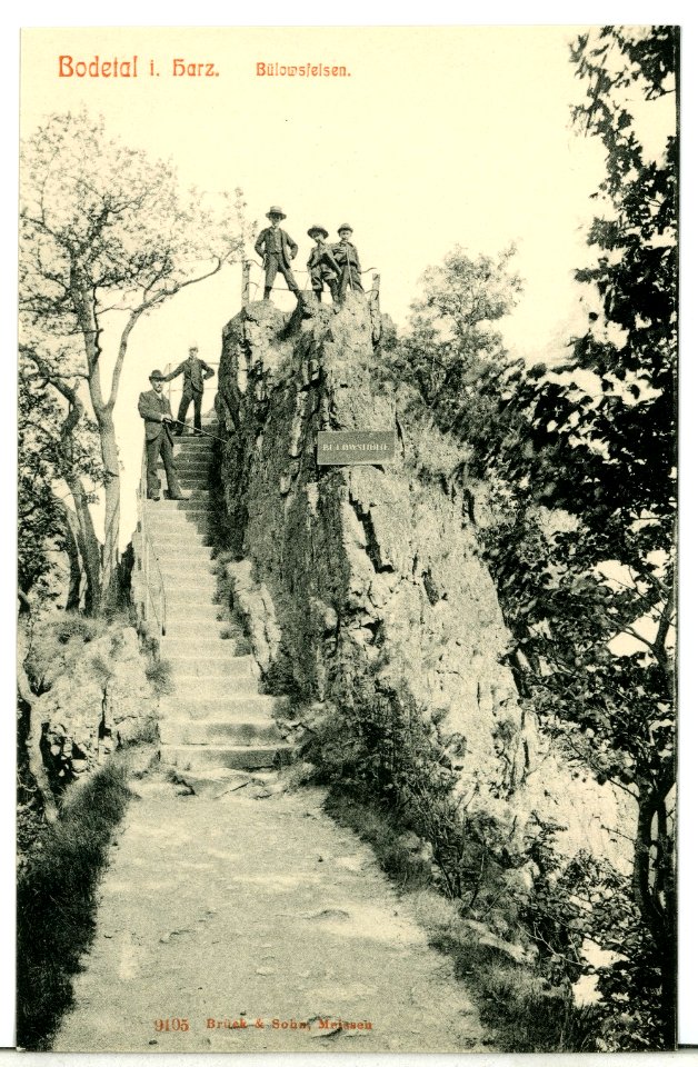 09105-Bodetal-1907-Bülowsfelsen-Brück & Sohn Kunstverlag