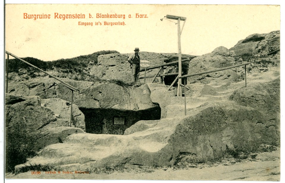 09068-Regenstein-1907-Burgruine - Eingang ins Burgverlies-Brück & Sohn Kunstverlag