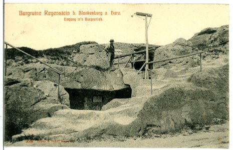 09068-Regenstein-1907-Burgruine - Eingang ins Burgverlies-Brück & Sohn Kunstverlag