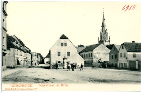 06915-Kötzschenbroda-1906-Hauptstraße mit Kirche-Brück & Sohn Kunstverlag