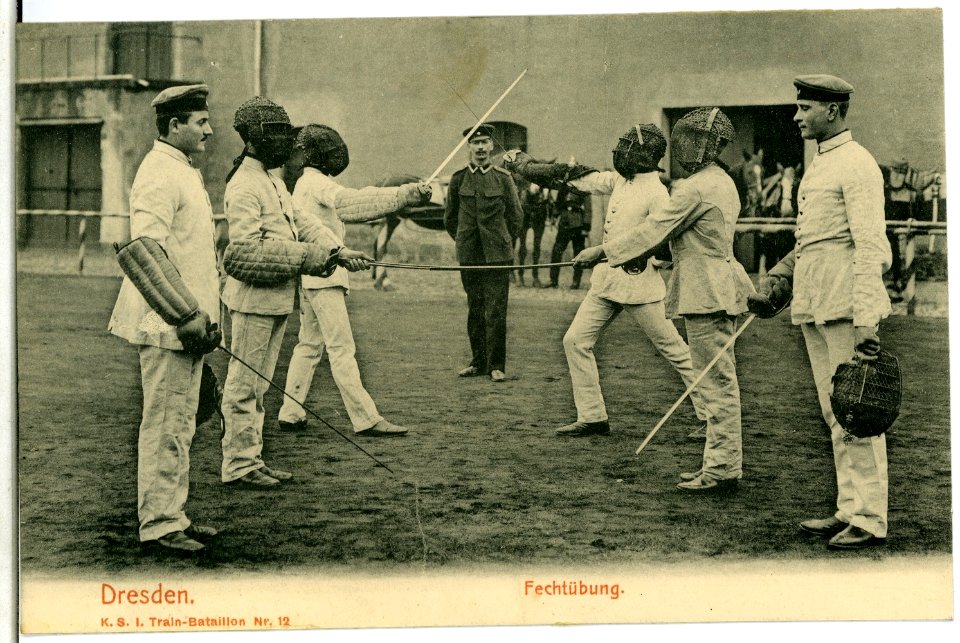 07105-Dresden-1906-Fechtübung-Brück & Sohn Kunstverlag