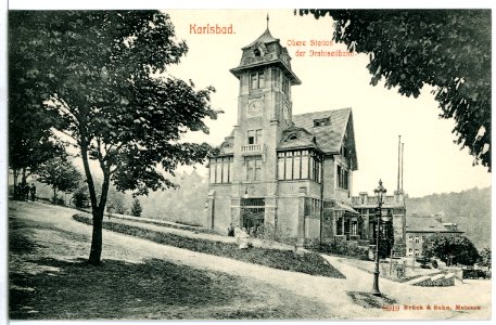 08919-Karlsbad-1907-Obere Station der Drahtseilbahn-Brück & Sohn Kunstverlag