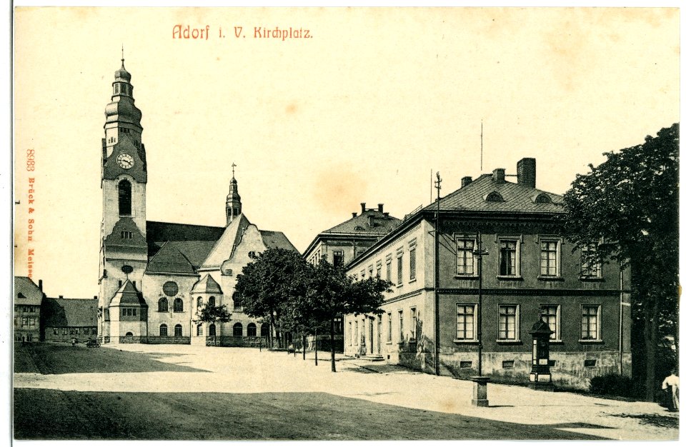 08933-Adorf-1907-Kirchplatz-Brück & Sohn Kunstverlag