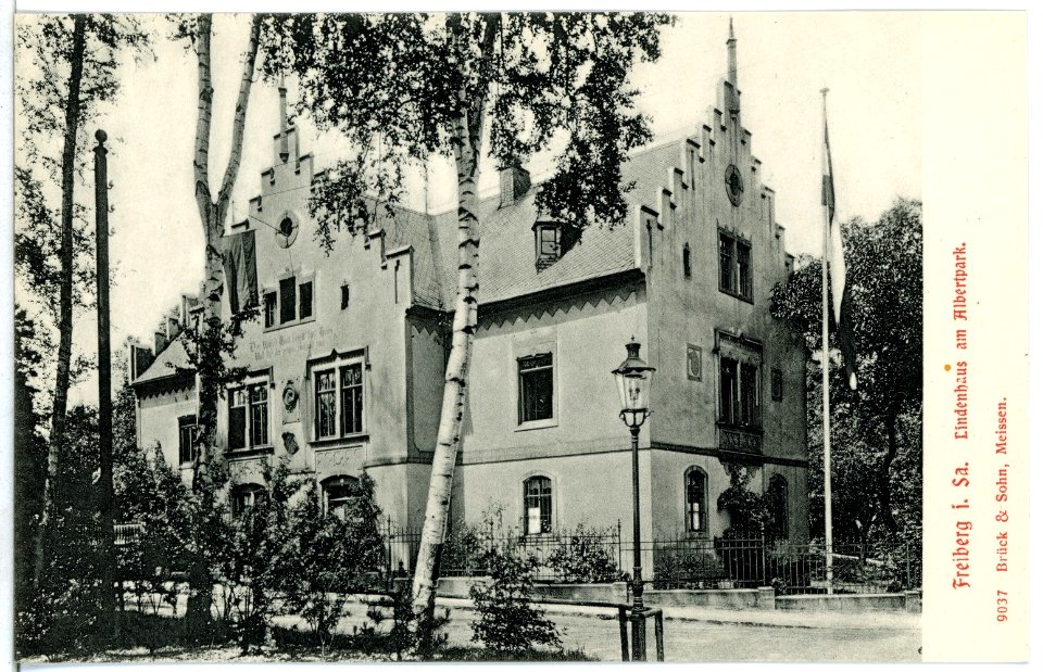 09037-Freiberg-1907-Lindenhaus am Albertpark-Brück & Sohn Kunstverlag