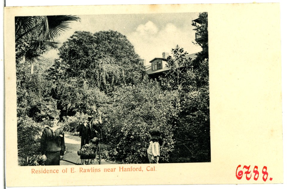 06788-Hanford-1905-Residence of E. Rawlins near Hanford-Brück & Sohn Kunstverlag