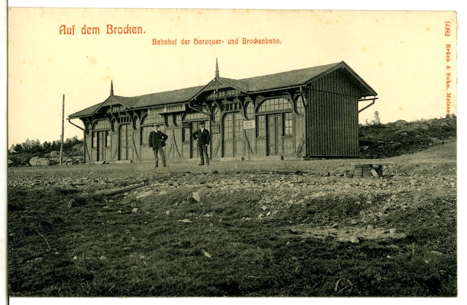 09082-Brocken-1907-Bahnhof der Harzquer- und Brockenbahn-Brück & Sohn Kunstverlag