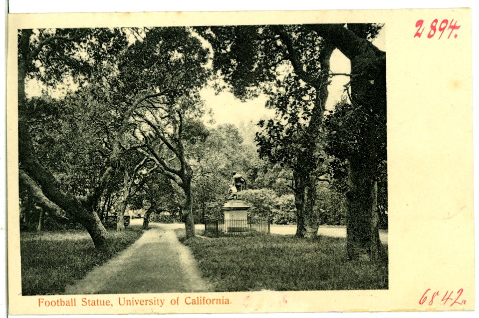 06842-Kalifornien-1905-Football Statue, University of Califirnia-Brück & Sohn Kunstverlag