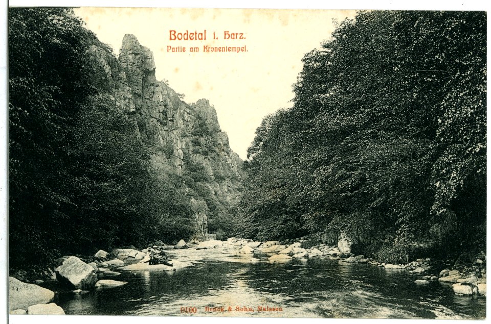 09100-Bodetal-1907-Partie am Kronentempel-Brück & Sohn Kunstverlag