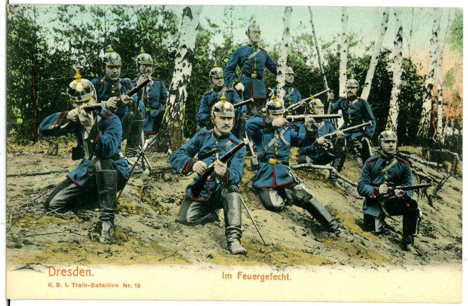 07103-Dresden-1906-Im Feuergefecht-Brück & Sohn Kunstverlag