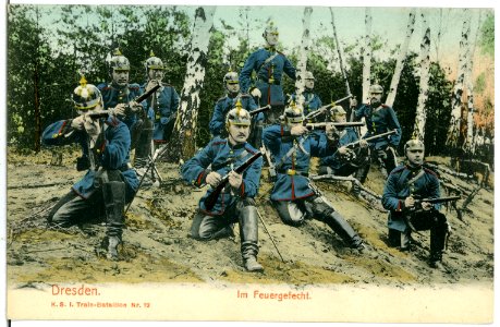 07103-Dresden-1906-Im Feuergefecht-Brück & Sohn Kunstverlag