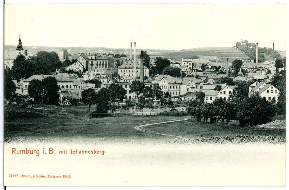 07002-Rumburg-1906-Stadtansicht mit Johannesberg-Brück & Sohn Kunstverlag
