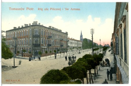 06859-Tomaszow-1905-Rog ulic Pilicznej i "Sw Antona"-Brück & Sohn Kunstverlag