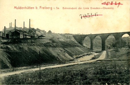 09126-Muldenhütten-1907-Bahnviadukt der Linie Chemnitz-Dresden-Brück & Sohn Kunstverlag
