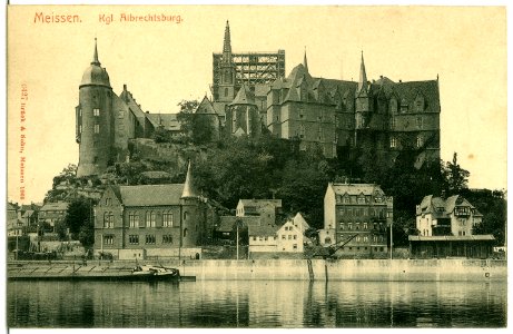 06427-Meißen-1905-Blick von der Elbe auf die Albrechtsburg-Brück & Sohn Kunstverlag