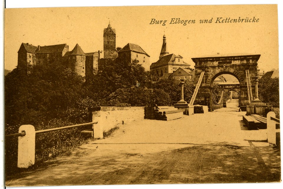 06419-Elbogen-1905-Burg mit Kettenbrücke-Brück & Sohn Kunstverlag