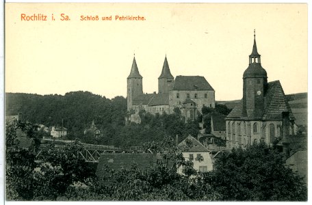 08815-Rochlitz-1907-Schloß - Petrikirche-Brück & Sohn Kunstverlag