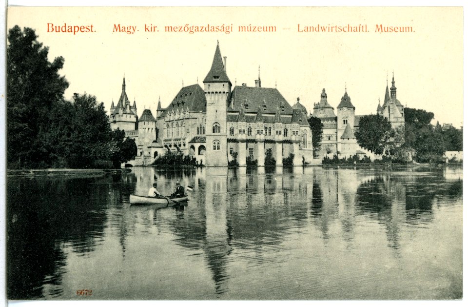 06672-Budapest-1905-Landwirtschaftliches Museum - Ruderpartie-Brück & Sohn Kunstverlag