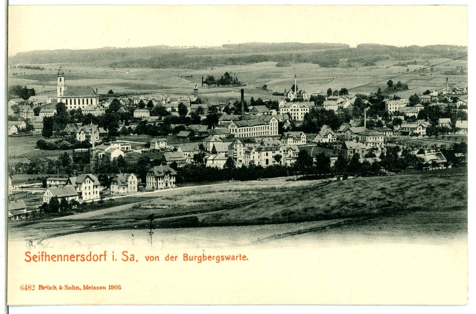 06482-Seifhennersdorf-1905-Blick von der Burgbergswarte auf Seifhennersdorf-Brück & Sohn Kunstverlag