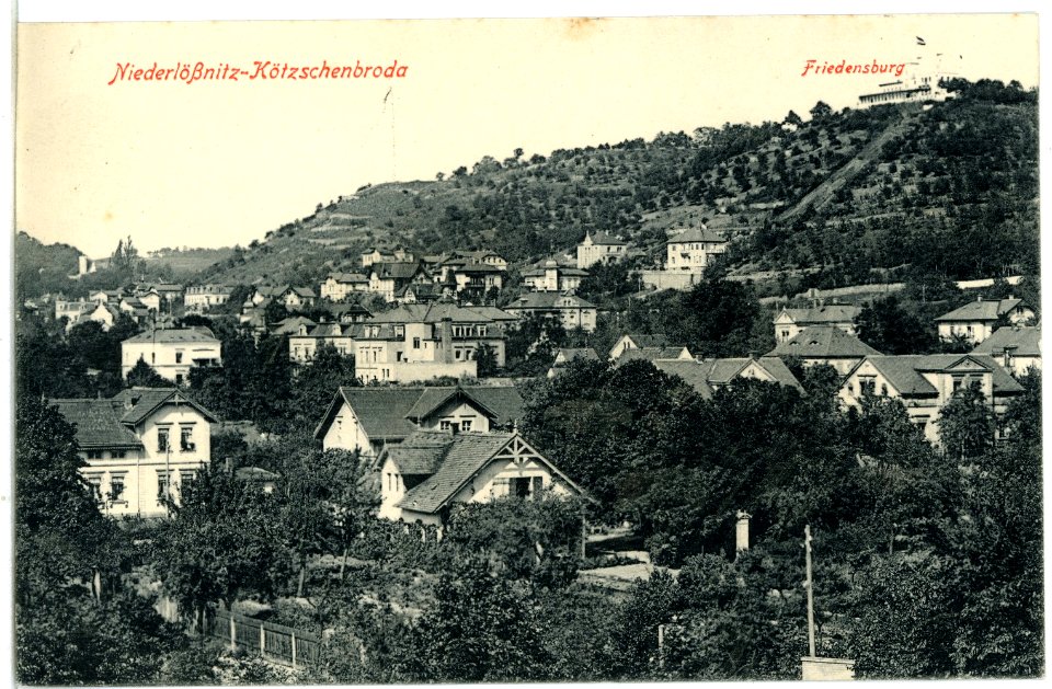 06963-Niederlößnitz-1906-Blick zur Friedensburg-Brück & Sohn Kunstverlag