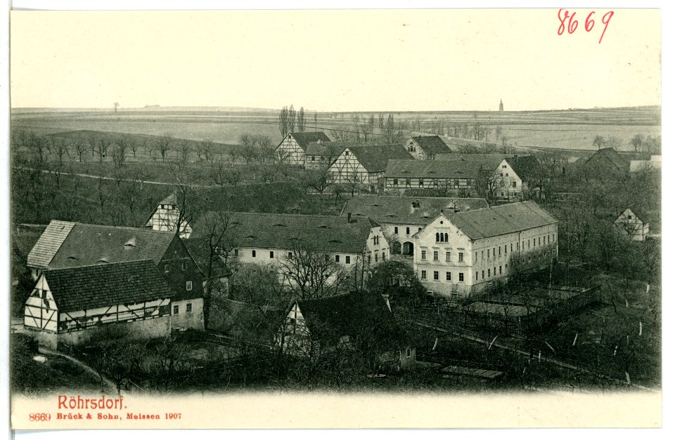 08669-Röhrsdorf-1907-Blick über das Dorf-Brück & Sohn Kunstverlag